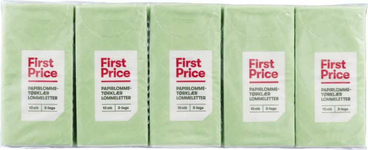 Papirlommetørkle 10stk First Price