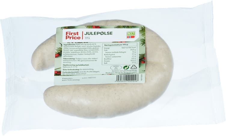 Julepølse 400g First Price